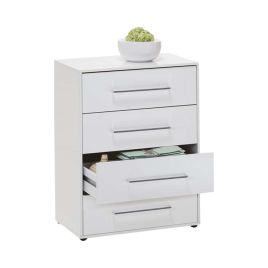 Juli 1 Up 4 Drawer Storage Chest - White Gloss