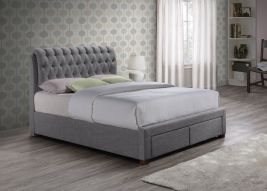 Birlea Valentino Grey Fabric 2 Drawer Storage Bed Frame - Double 4ft6