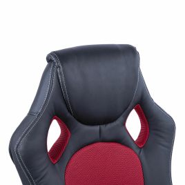 Executive PU Leather Office Swivel Chair Black and Red