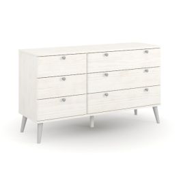 SHEESHAM White Chest of Drawers - Large-sized, 3 Drawers, Double