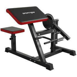 SPORTEDGE Adjustable Preacher Curl Bench with Handlebar and Elbow Cushion