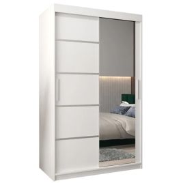 Sliding Wardrobe - VICENZA II 2 Door Mirrored Wardrobe White 120cm