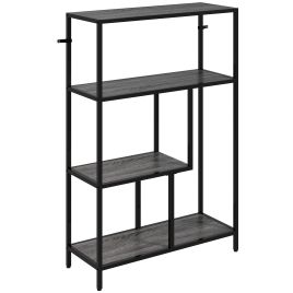 HERON 4 Tier Bookshelf Charcoal Grey