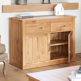 Harriet Large 2 Door Sideboard with 2 Drawers, Removable Shelf - Oak