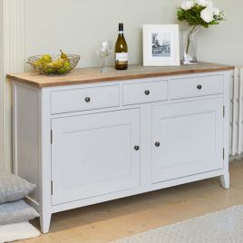 Ransley 2 Door Large Sideboard with 3 Drawers - Grey