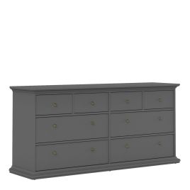 Grey Chest of Drawers - PORTHOPE Extra Large Chest  8 Drawers