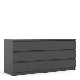 Black Chest of Drawers - NANAIMO Extra Large Chest 6 Drawers
