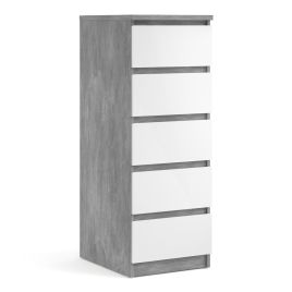 Grey Chest of Drawers - NANAIMO Tallboy Medium Chest  5 Drawers