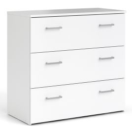 White Chest of Drawers - SUFFOLK Medium Chest  3 Drawers