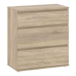 Oak Finish Chest of Drawers - NAPLES I Medium Chest  3 Drawers