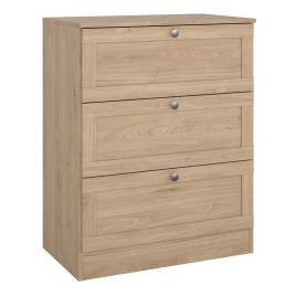 MANFRED Oak Finish Chest of Drawers - Medium-sized, 3 Drawers