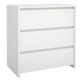NEXORA White Chest of Drawers - Medium-sized, 3 Drawers