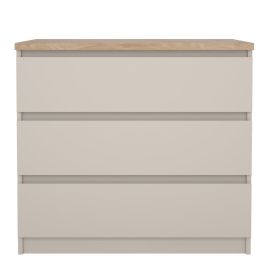 NANAIMO Beige Chest of Drawers - Medium-sized, 3 Drawers