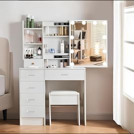 Dressing Table - STARLIGHT Dresser White 80cm
