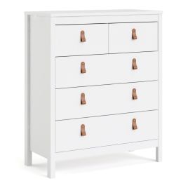 White Chest of Drawers - BURNLEY Medium Chest 5 Drawers