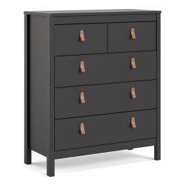 Black Chest of Drawers - BURNLEY Medium Chest  5 Drawers