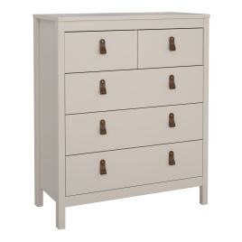 BURNLEY Beige Chest of Drawers - Medium-sized, 5 Drawers
