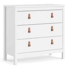 White Chest of Drawers - BURNLEY Medium Chest  3 Drawers