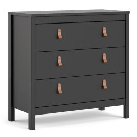Black Chest of Drawers - BURNLEY Medium Chest  3 Drawers