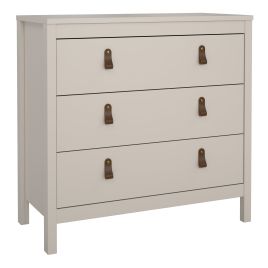 BURNLEY Beige Chest of Drawers - Medium-sized, 3 Drawers