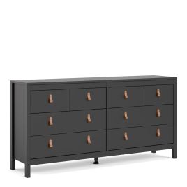 Black Chest of Drawers - BURNLEY Extra Large Chest  8 Drawers  Double Chest
