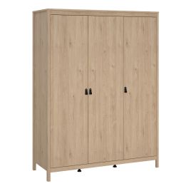 Wardrobe - BURNLEY 3 Doors Wardrobe Jackson Hickory Oak 150cm