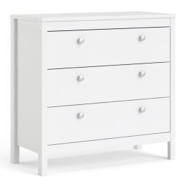 White Chest of Drawers - MEMPHIS Medium Chest  3 Drawers