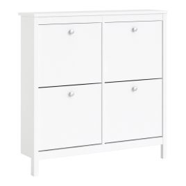 Madrid Shoe cabinet 4 Compartments in White - White