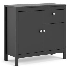 Madrid Sideboard 2 doors + 1 drawer in Matt Black - Matt Black