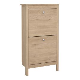 MEMPHIS Shoe Cabinet 2 Flap Doors in Jackson Hickory Oak