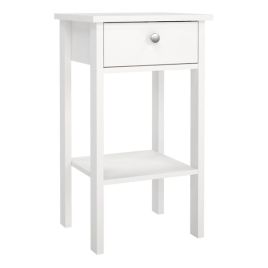Bedside Table - ADELAIDE Nightstand White 40cm