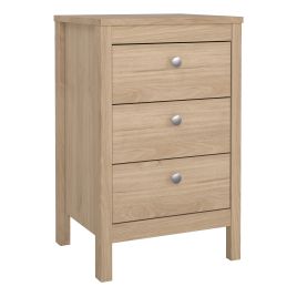 Bedside Table - MEMPHIS Nightstand 3 Drawers in Jackson Hickory Oak 44cm