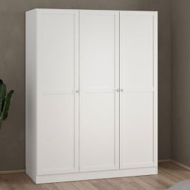 Wardrobe - MANFRED 3 Door Wardrobe White 147cm