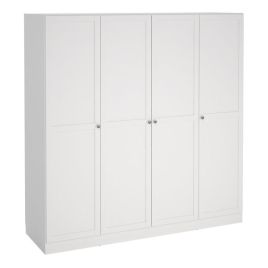 Wardrobe - MANFRED 4 Door Wardrobe White 195.5cm
