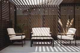 VARDENBY Garden Table and Sofa Set - Beige with Black