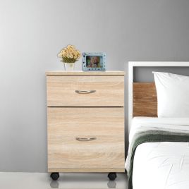 2 Drawer Wooden Filing Cabinet Oak - Aifen