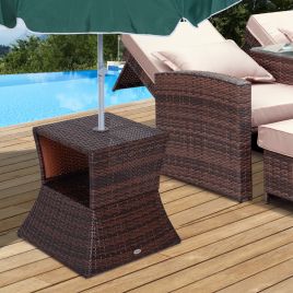 Outdoor Brown Rattan Wicker Coffee Table