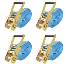 Ratchet Tie Down Straps 4 Pcs 4 Tonnes 8mx50mm Blue