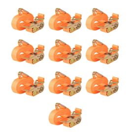 Ratchet Tie Down Straps 10Pcs 0.4 Tonnes 6mx25mm Orange