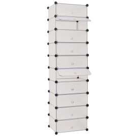 Interlocking Shoe Organiser with 10 Compartments White