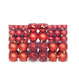 TIDLYN 100 Piece Christmas Ball Set 3/4/6 cm Red