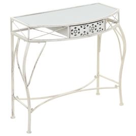 Side Table French Style Metal 82x39x76 cm White