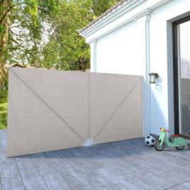 Collapsible Terrace Side Awning Cream 400x200 cm