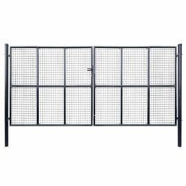 Mesh Garden Gate Galvanised Steel 400x175cm Grey