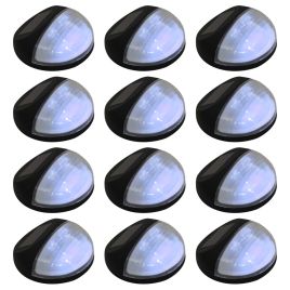 Outdoor Solar Wall Lamps LED 12 pcs Round Black