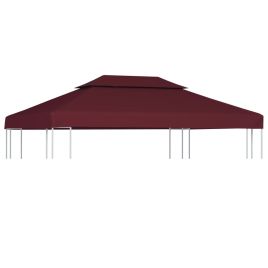 2-Tier Gazebo Top Cover 310 g/m2 4x3 m Bordeaux