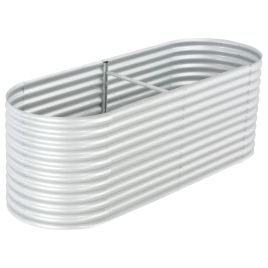 Garden Raised Bed 240x80x81 cm Galvanised Steel Silver