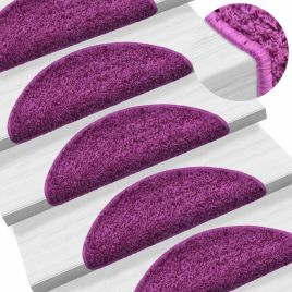 Carpet Stair Treads 15 pcs Violet 56x20 cm