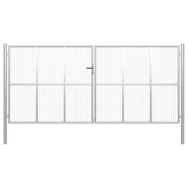 Garden Gate Galvanised Steel 415x250 cm Silver