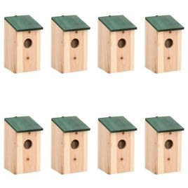 Bird Houses 8 pcs Wood 12x12x22 cm
